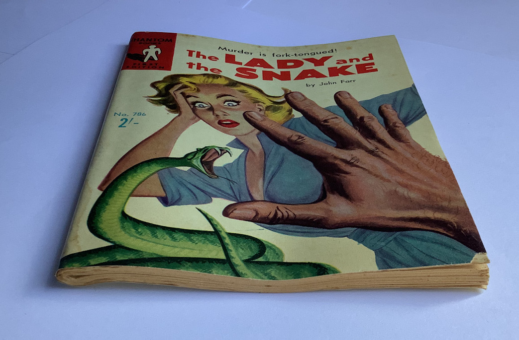 THE LADY AND THE SNAKE crime pulp fiction book by John Farr